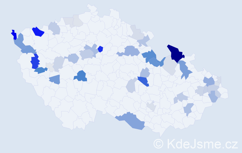 Příjmení: 'Franke', počet výskytů 125 v celé ČR