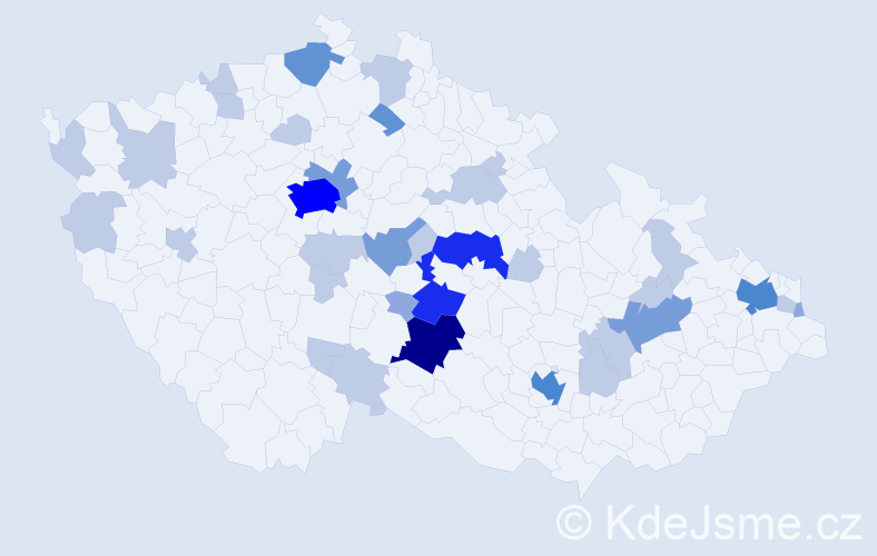 Příjmení: 'Haláková', počet výskytů 84 v celé ČR