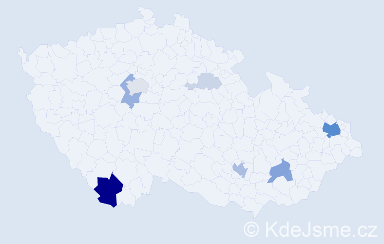 Příjmení: 'Adamíček', počet výskytů 29 v celé ČR
