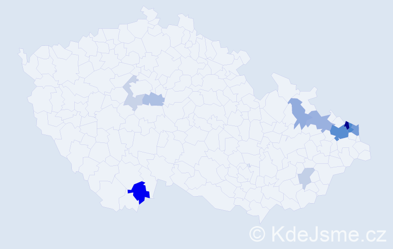 Příjmení: 'Golombková', počet výskytů 30 v celé ČR