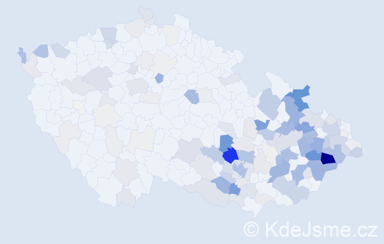 Příjmení: 'Juříček', počet výskytů 600 v celé ČR