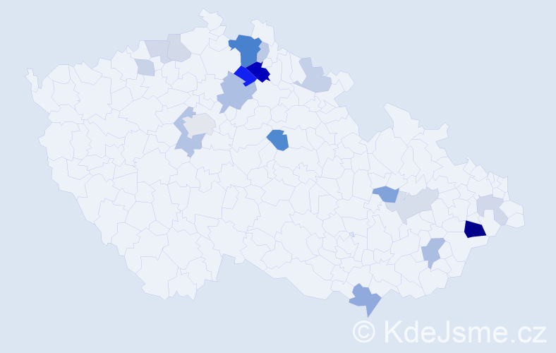 Příjmení: 'Knébl', počet výskytů 43 v celé ČR
