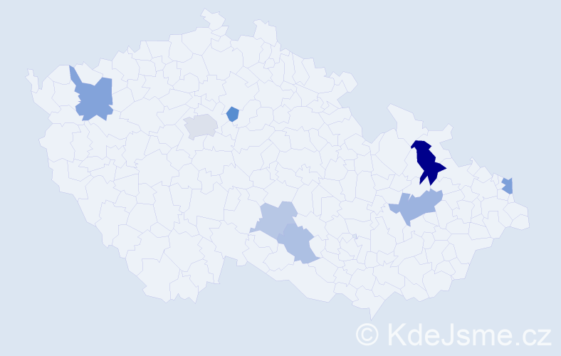 Příjmení: 'Dvorák', počet výskytů 16 v celé ČR