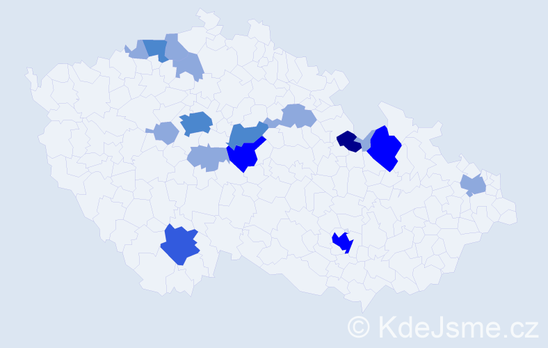 Příjmení: 'Barnatová', počet výskytů 34 v celé ČR