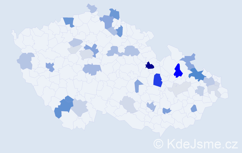 Příjmení: 'Beyer', počet výskytů 96 v celé ČR