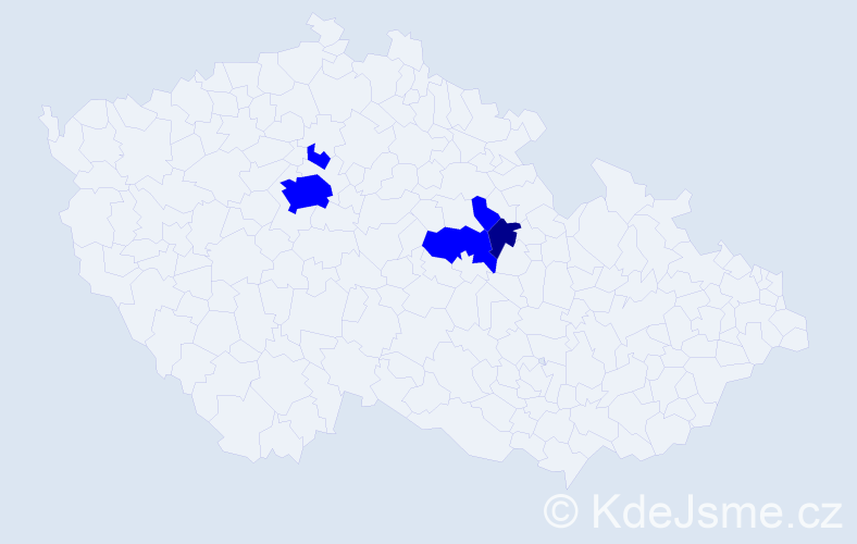 Příjmení: 'Bahrij', počet výskytů 6 v celé ČR