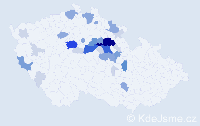 Příjmení: 'Bendák', počet výskytů 93 v celé ČR