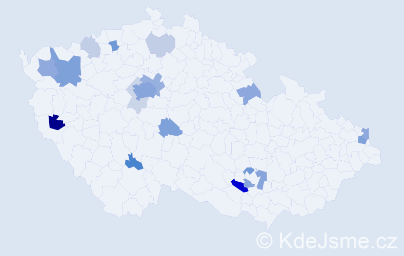 Příjmení: 'Eckstein', počet výskytů 49 v celé ČR