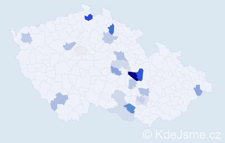 Příjmení: 'Klodner', počet výskytů 79 v celé ČR