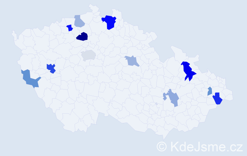 Příjmení: 'Soroka', počet výskytů 23 v celé ČR