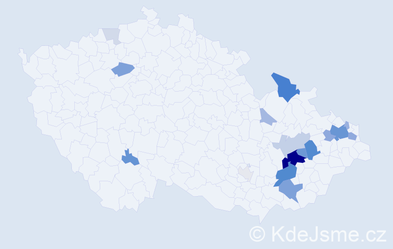 Příjmení: 'Džuga', počet výskytů 59 v celé ČR