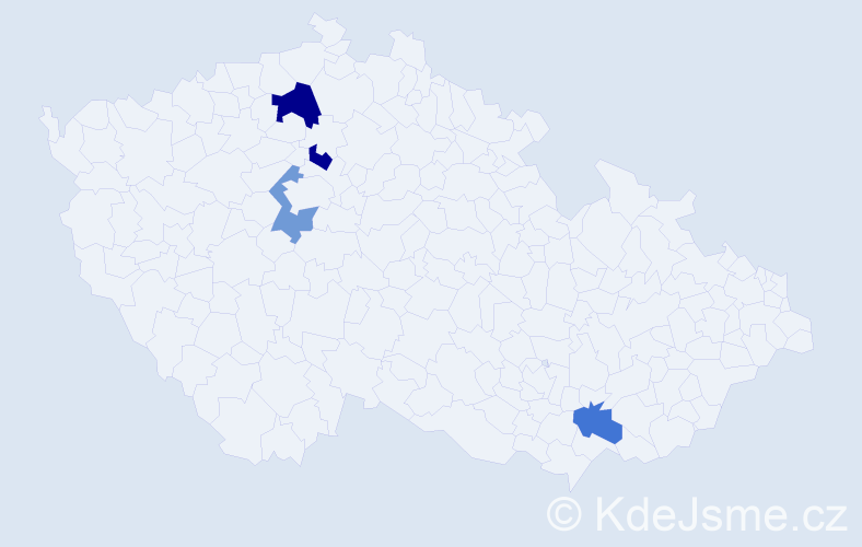 Příjmení: 'Kosorić', počet výskytů 5 v celé ČR