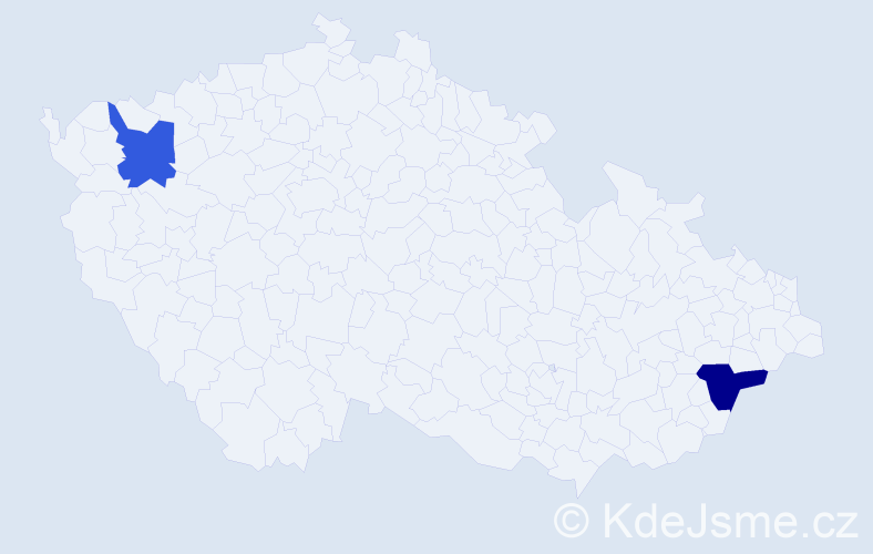 Příjmení: 'Machulík', počet výskytů 8 v celé ČR