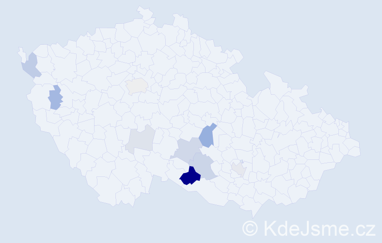 Příjmení: 'Niederhafner', počet výskytů 24 v celé ČR