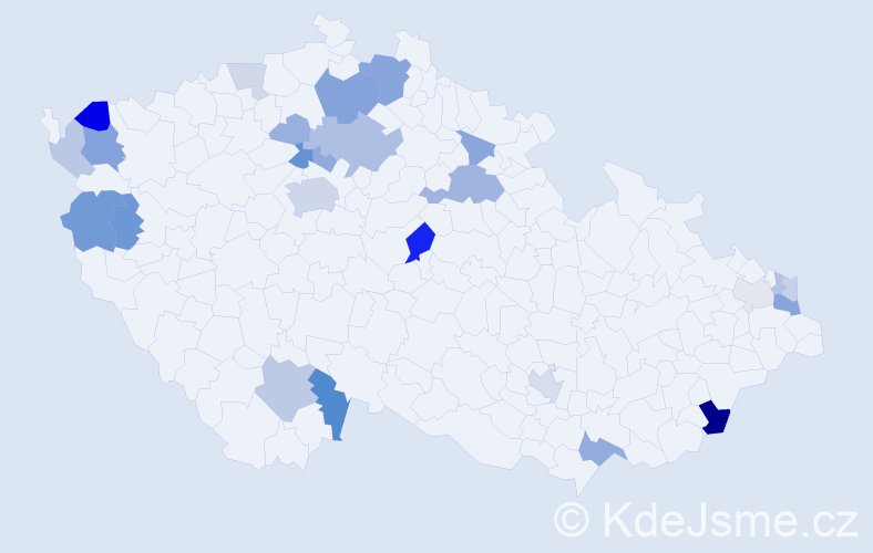 Příjmení: 'Pitoňák', počet výskytů 58 v celé ČR