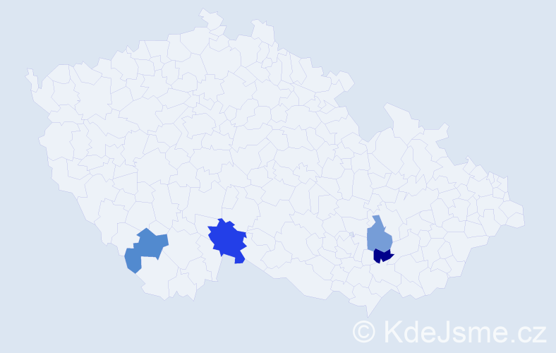 Příjmení: 'Krištan', počet výskytů 5 v celé ČR