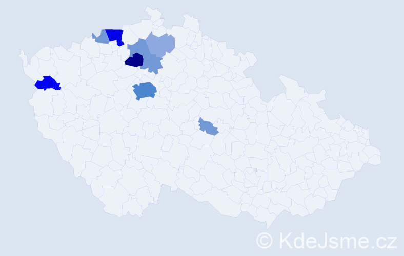 Příjmení: 'Kohutka', počet výskytů 27 v celé ČR