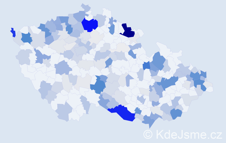 Příjmení: 'Herák', počet výskytů 695 v celé ČR