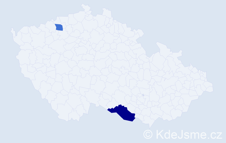 Příjmení: 'Manduľa', počet výskytů 3 v celé ČR