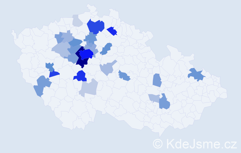 Příjmení: 'Kejha', počet výskytů 129 v celé ČR