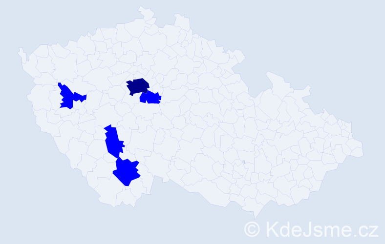 Příjmení: 'Pončák', počet výskytů 6 v celé ČR