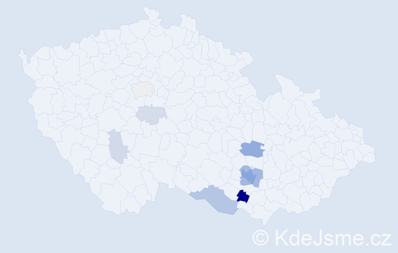 Příjmení: 'Kukleta', počet výskytů 34 v celé ČR