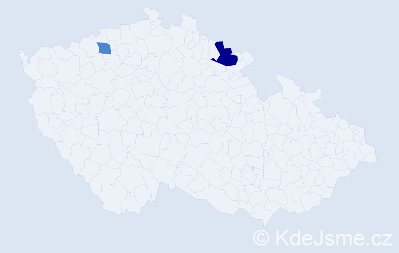 Příjmení: 'Dekker', počet výskytů 4 v celé ČR