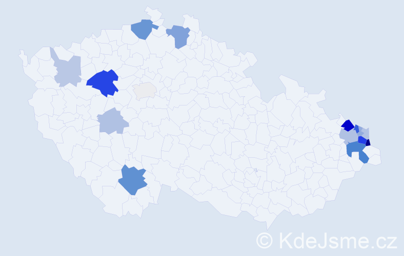 Příjmení: 'Sivá', počet výskytů 43 v celé ČR