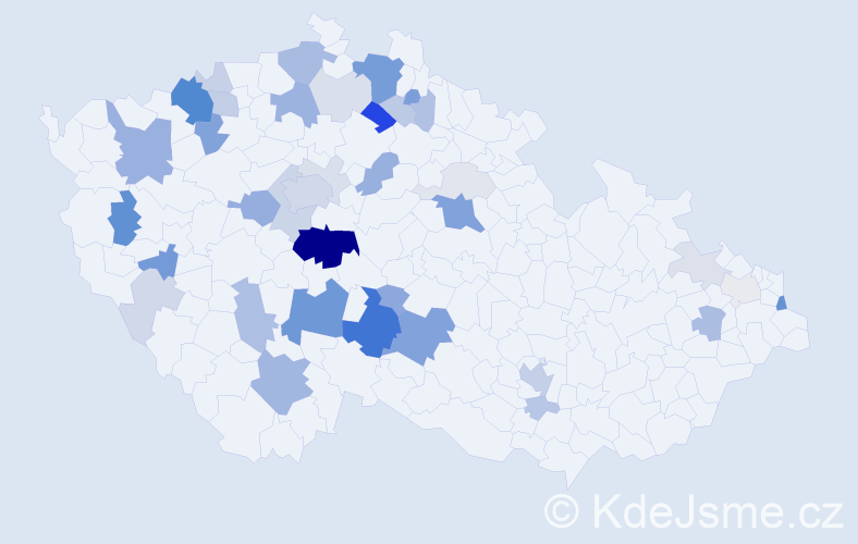 Příjmení: 'Šetek', počet výskytů 133 v celé ČR
