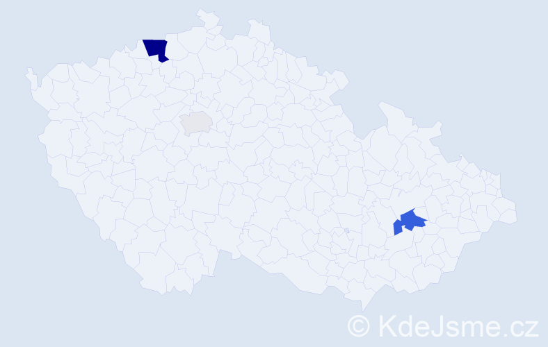 Příjmení: 'Balešová', počet výskytů 10 v celé ČR