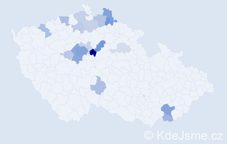 Příjmení: 'Šercl', počet výskytů 55 v celé ČR