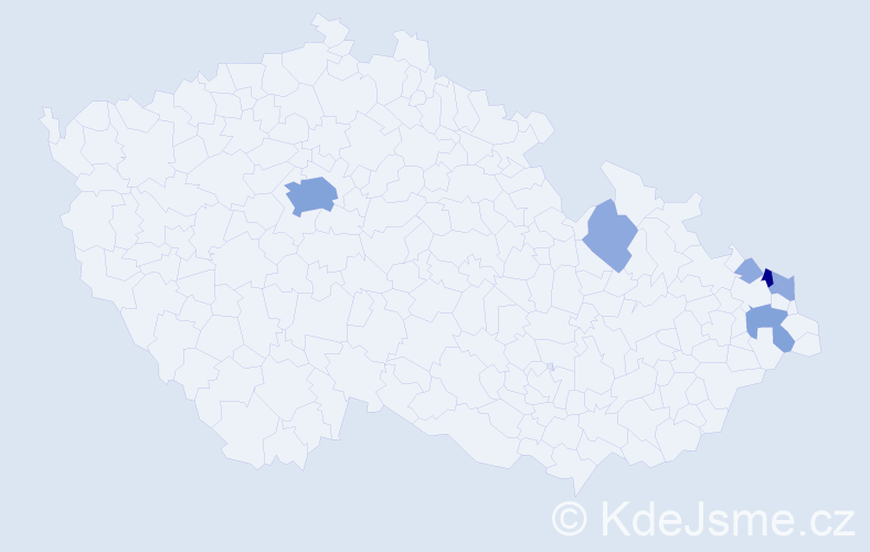 Příjmení: 'Sedlaczková', počet výskytů 16 v celé ČR