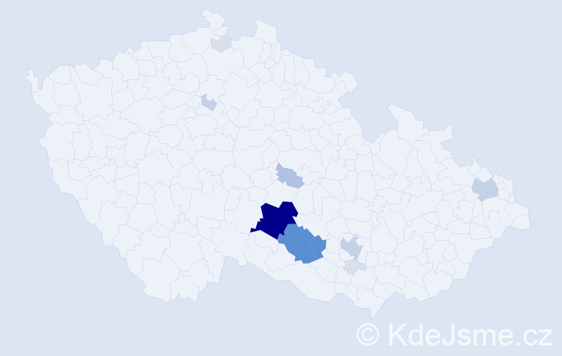 Příjmení: 'Vochyán', počet výskytů 54 v celé ČR