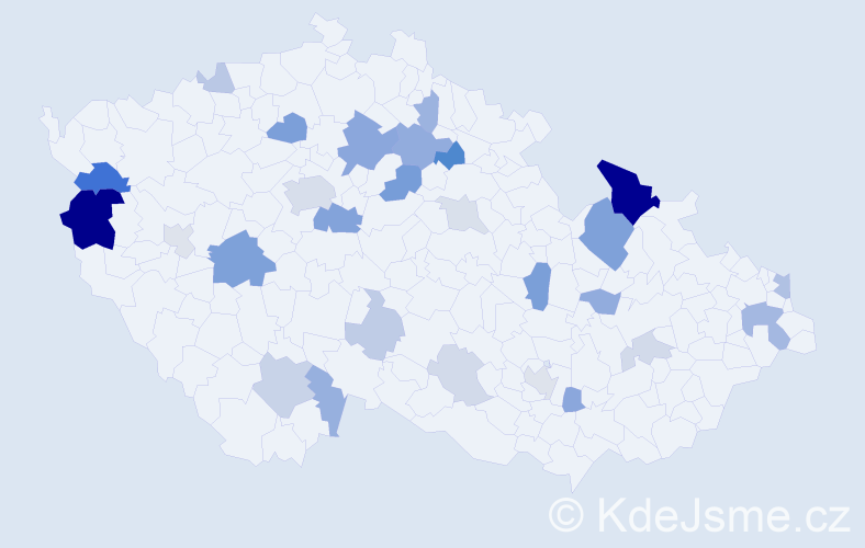 Příjmení: 'Boško', počet výskytů 72 v celé ČR
