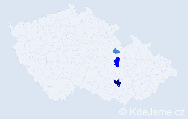 Příjmení: 'Bucháčová', počet výskytů 6 v celé ČR
