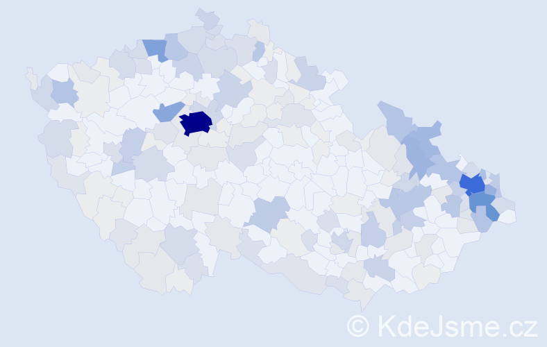Příjmení: 'Zajac', počet výskytů 675 v celé ČR