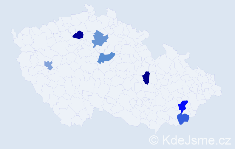 Příjmení: 'Altantsetseg', počet výskytů 8 v celé ČR