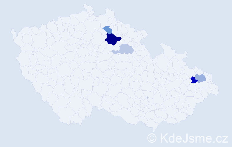 Příjmení: 'Klečalová', počet výskytů 11 v celé ČR