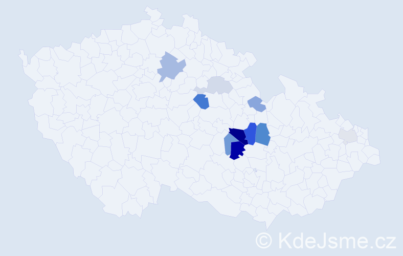 Příjmení: 'Gerišer', počet výskytů 19 v celé ČR