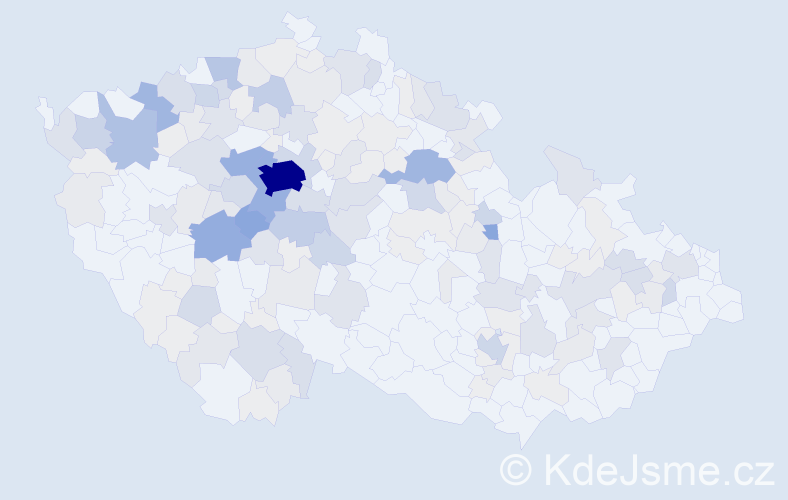 Příjmení: 'Krása', počet výskytů 655 v celé ČR
