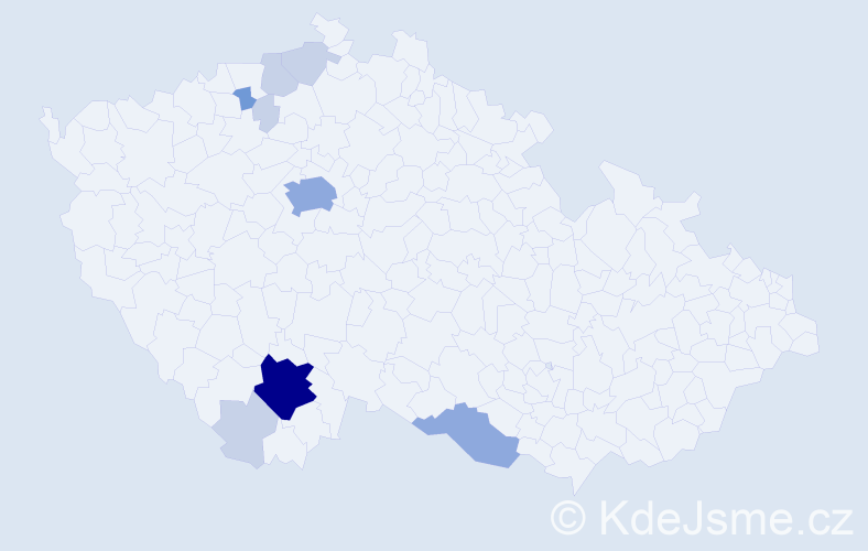 Příjmení: 'Niedlová', počet výskytů 24 v celé ČR