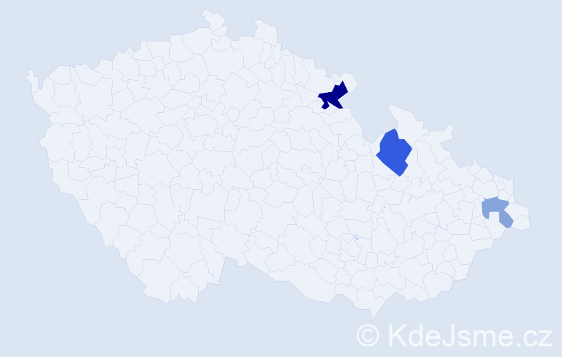 Příjmení: 'Parady', počet výskytů 6 v celé ČR