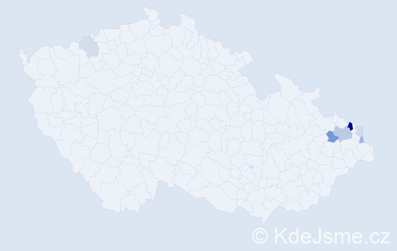 Příjmení: 'Lodňanová', počet výskytů 17 v celé ČR