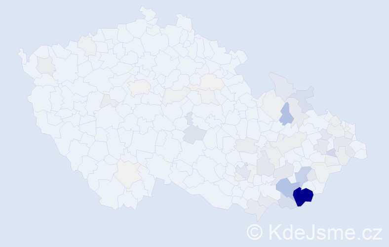 Příjmení: 'Buráňová', počet výskytů 266 v celé ČR