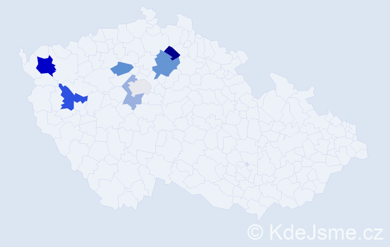 Příjmení: 'Bobeničová', počet výskytů 12 v celé ČR