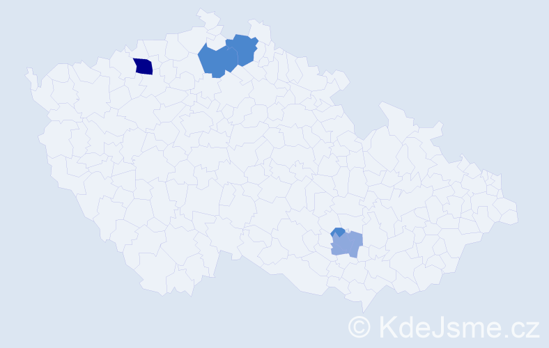 Příjmení: 'Pošmůrná', počet výskytů 13 v celé ČR