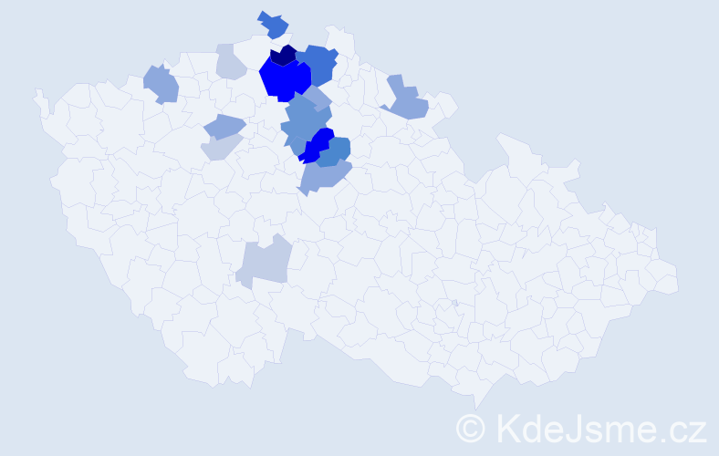 Příjmení: 'Čmugr', počet výskytů 66 v celé ČR