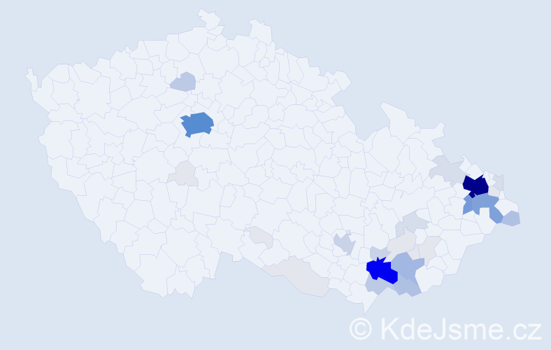 Příjmení: 'Neničková', počet výskytů 151 v celé ČR