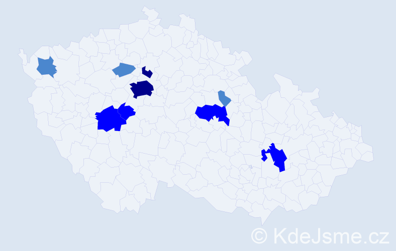 Příjmení: 'Chroumal', počet výskytů 17 v celé ČR