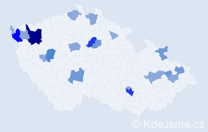 Příjmení: 'Bikar', počet výskytů 61 v celé ČR
